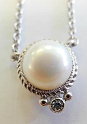 Collar de 19 pulgadas Judith Ripka vintage de diseñador con astilla esterlina vinculada Rolo Foto 1 de 3