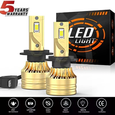 H7 LED Headlight Super Bright Bulb Kit White Hi/Low Beam For Audi A6 1999-2014 - Imagem 1 de 4