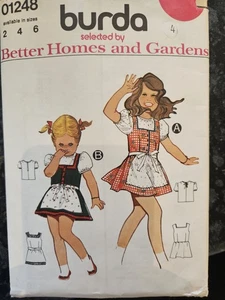 UNCUT Vintage 1970s Sewing Pattern,Girls German Bavarian Dirndl Dress, Age 4 - Picture 1 of 2