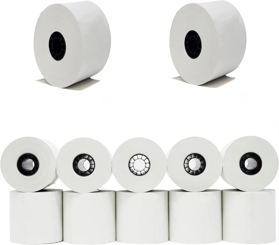 44mm Thermal Paper Rolls (10 Rolls) 1 3/4" x 230' feet for Sharp Cash white  - Image 1 of 1