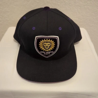 Sombrero Mitchel And Ness Orlando City Soccer Club Snapback Negro Y Púrpura Terciopelo Foto 1 de 4