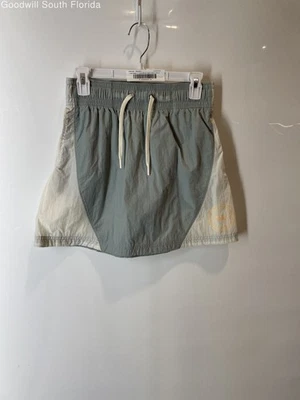 耐克女式绿色白色弹力抽绳运动 A 字裙,尺寸 S — 第 1/4 张图片