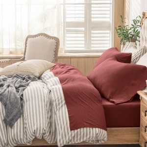Jersey Knit 4pc Bed Sheet Set 100% T-Shirt Cotton Super Soft Comfy Breathable... - Picture 1 of 7