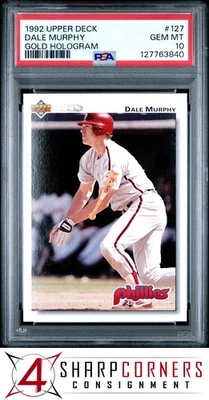 1992 UPPER DECK #127 DALE MURPHY PHILLIES GOLD HOLOGRAM PSA 10 - Image 1 of 2