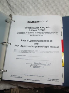 2002 FlightSafety Int. Raytheon Beech Super King Air B200 B200C Flight Manual - Bild 1 von 3