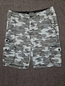 Buckle Black Shorts Men's 33 Lt. Blue Gray Camo Cargo Ripstop Athletic Fit - Picture 1 of 11