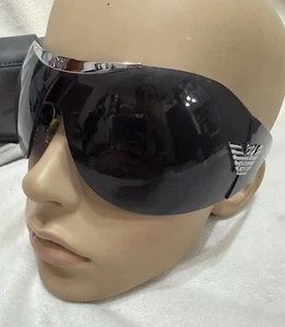 AUTHENTIC EMPORIO ARMANI Sunglasses GIORGIO EA9145/s Grey Silver Shield Wrap Y2k - Bild 1 von 16