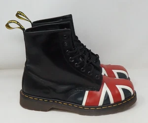 Dr. Martens Union Jack Britische Flagge Schwarz Leder Stiefel Herren Größe 11 - Bild 1 von 8
