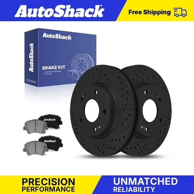 Front Drilled Slotted Brake Rotors Ceramic Pads for 2017-2018 Kia Forte - Image 1 of 4