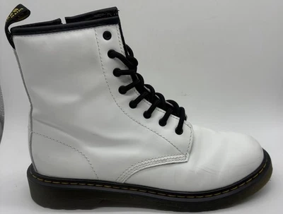 Botas de Combate Dr Martens 1460 Y Junior Niñas Mujer’s Talla 6 EU 37 Blanco Cremallera Lateral Foto 1 de 4