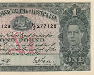 1942 AUSTRALIA 1 POUND KGVI £1 **Armitage & McFarlane** ~RARE~ (( GEM UNC )) - Picture 1 of 6