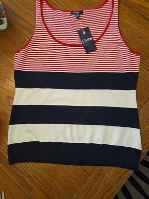 Camiseta sin mangas suéter tejido Chaps Sailor Bay ligera talla 1x Foto 1 de 4