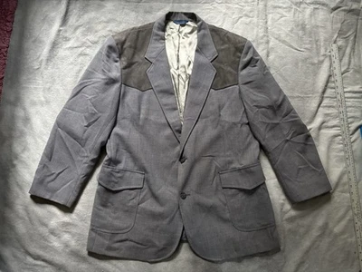 Pendleton Wool Blazer Jacket Men’s 48 Long Western Vintage USA Suede Shoulders - Image 1 of 4