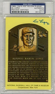 Al Lopez SIGNED Baseball Hall of Fame Plaque White Sox PSA/DNA AUTOGRAPHED - Picture 1 of 1