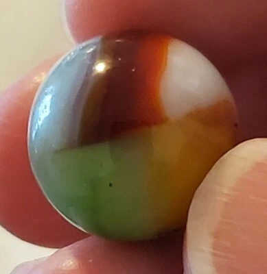 Vintage Old 5/8" Handmade Vitro Agate Six Color Parrot Marble - Image 1 of 4