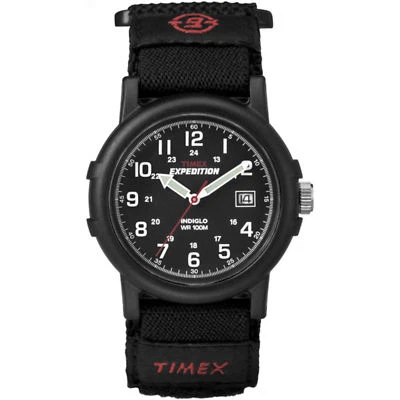 Timex T40011, Men's Expedition Camper Black Wrapstrap Watch, Indiglo, Date, NEW - Image 1 of 2