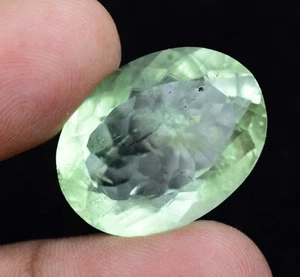 30.00 Karat Unbehandelt Natürlich Grün Smaragd Fluorit Zertifiziert Oval Lose - Bild 1 von 6