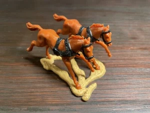 Timpo New Zealand Coach Horses - "Chestnut Brown/ Black" - Wild West - 1970's - Picture 1 of 2