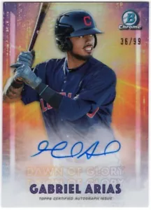 2021 Bowman Chrom Dawn of Glory Refraktor Auto DOG-7 Gabriel Arias Indianer - Bild 1 von 2