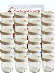 28 Mini Sturzgläser 53 ml Marmeladengläser Einmachgläser Einweckgläser Weiß - Bild 1 von 1