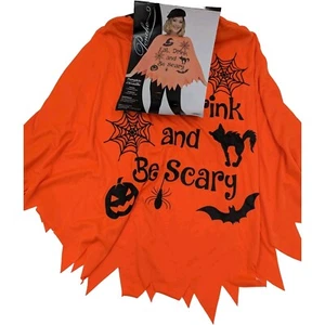 Halloween Damen Kostüm Poncho. Eat, Drink and Be Scary Größe 4-14 - Bild 1 von 5