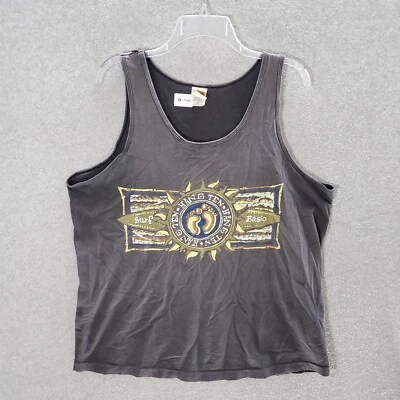 Hang Ten Men T-Shirt XL Gray Vintage Logo Graphic Made in USA Surf Basic READ - Image 1 of 4