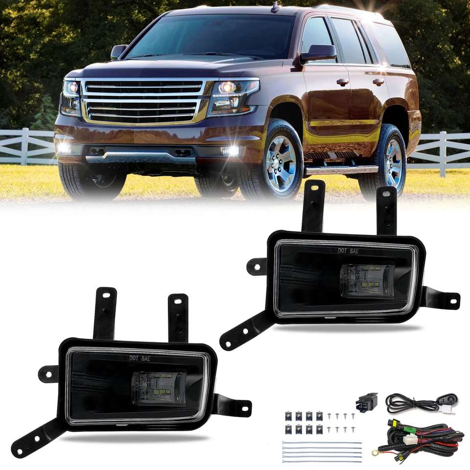 For 2015-2020 Chevy Tahoe Suburban GMC Yukon XL LED Fog Lights Bumper Lamps Foto 1 de 4