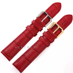 Hochwertiges rotes Alligatorkorn Echtleder Uhrenarmband 12 mm ~ 22 mm - Bild 1 von 3