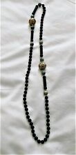 New ListingVintage Cloisonne, Black Onyx and Agate Beads Necklace
