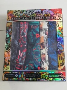 ED HARDY 5Pack XLarge Men’s Performance Boxer Briefs Multicolor Prints New - Picture 1 of 2