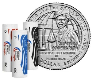 2023 ELEANOR ROOSEVELT Quarters - US Mint Three Roll Set P - D - S (23WRF) - Picture 1 of 3