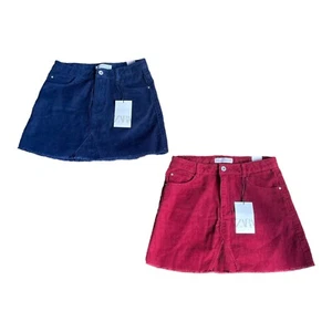 Girl’s Youth Zara Corduroyed Skirt Lot Of 2 Blue & Red Sz 11-12 Years 152cm NWT - Picture 1 of 23