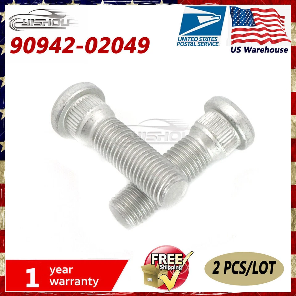 Nuevo Juego 2X 90942-02049 Tornillo de cubo de tuerca de rueda para LEXUS TOYOTA TUNDRA TACOMA EE. UU. Foto 1 de 4