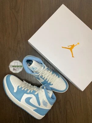 Jordan 1 Mid UNC Women’s (2022) Size 11W/9.5M, DS, BQ6472-141 - Image 1 of 4