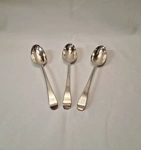 Trio of Sterling silver serving spoons by Hester Bateman London, early 1775 193g - Picture 1 of 17