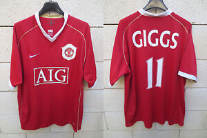 Maillot MANCHESTER UNITED Nike GIGGS n°11 shirt football AIG rouge L jersey