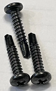 #10 x 1” Phillips Pan Head Self Drilling Screws, Stainless,Black Plated Qty 100 - Picture 1 of 2