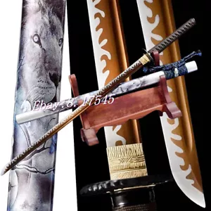 Lion Sword Ninja Straight Knife Sharp T1095Carbon Steel Japanese Samurai Katana - Picture 1 of 13