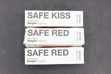 Simple Organic 3 Piece Lipstick Bundle! (1) Safe Kiss & (2) Safe Red, 4g each