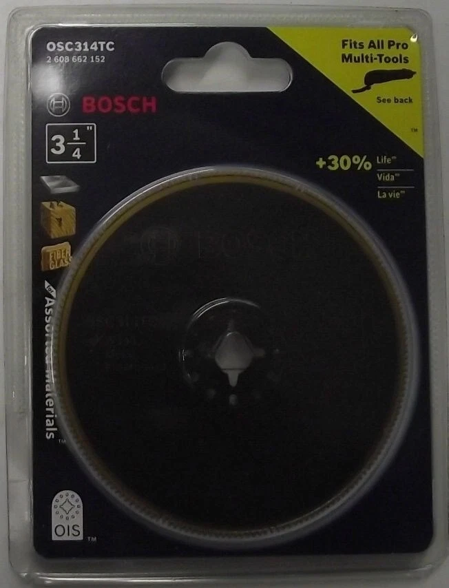 Hoja de sierra circular Bosch OSC314TC 3-1/4" bimetálica titanio para multiherramienta suiza Foto 1 de 1