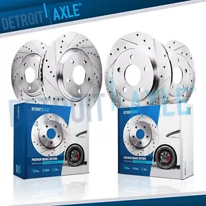 Front Rear Drilled Slotted Brake Rotors for 2015 - 2020 Ford Mustang Exc. Brembo - Foto 1 di 8