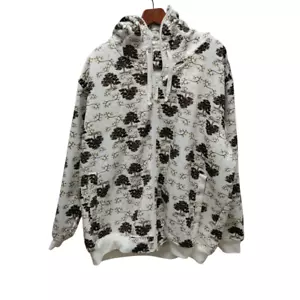 Felpa con cappuccio blu grezzo pesante full zip uomo 2XL stampa all over alberi - Foto 1 di 17
