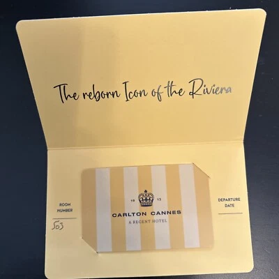 HOTEL KEYCARD Carlton Cannes 5 stelle lusso FUORI PRODUZIONE, molto rara - Immagine 1 di 4