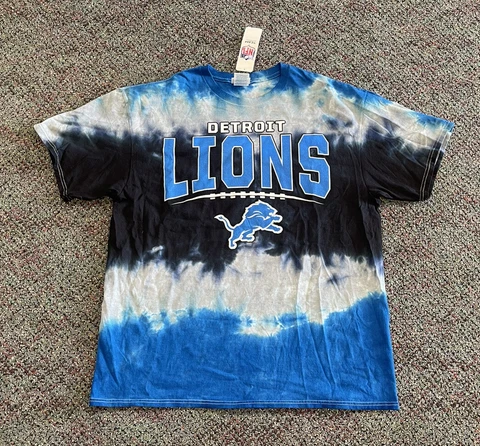 Vintage Brand New Detroit Lions Tie Dye T Shirt NFL Football Size XL Authentic Cover