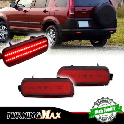 Paquete de 2 luces de freno reflector de parachoques trasero lente roja para Honda CR-V 2002-2004 Foto 1 de 4