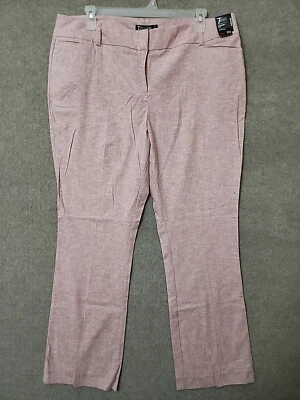 7th Avenue Design Studio Modern Fit Bootcut Dress Pants Womens 20 Pink Linen NEW - Image 1 of 4