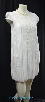 Topshop шелк льняной мерцающий шик платье потертый богемное кружево мини марля размер 10 новый - Изображение 1 из 4