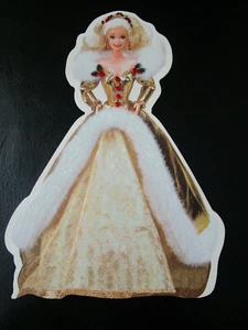 Tarjeta caballete de Navidad Barbie Happy Holidays 1994 Hallmark de colección en blanco con sobre - Imagen 1 de 2