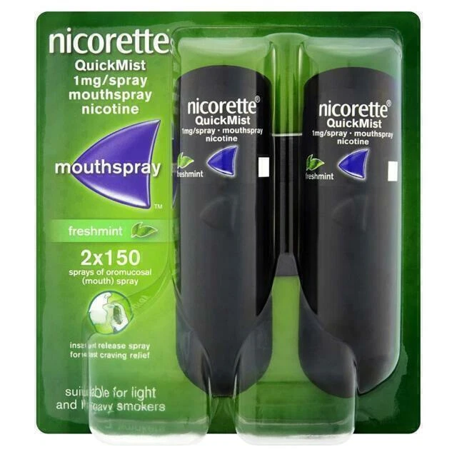 Nicorette Quickmist Freshmint Flavor Mouthspray - 2 X 150 Sprays