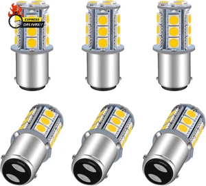 6-Pack 1076 LED Bulb for RV, 1142 1004 BA15D Warm White Bulb Replacement for 12V - Picture 1 of 12
